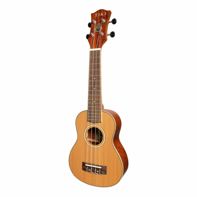 Tiki '7 Series' Cedar Solid Top Soprano Ukulele with Hard Case (Natural Satin)-TCS-7-NST