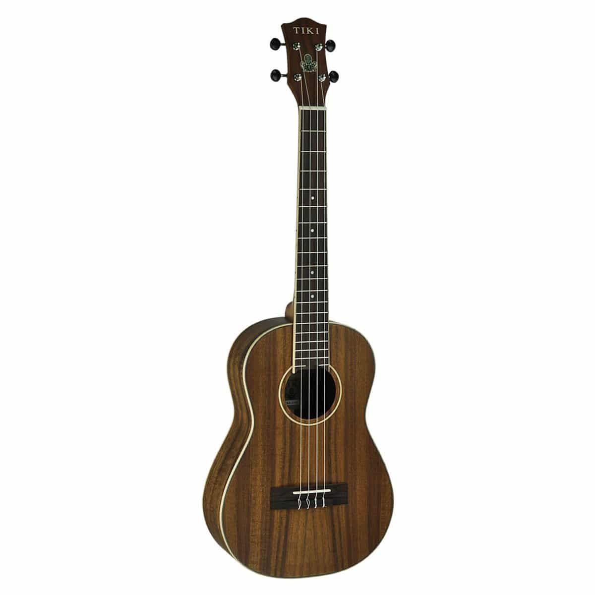 Tiki '9 Series' Koa Solid Top Baritone Ukulele with Hard Case (Natural Satin)-TKB-9-NST