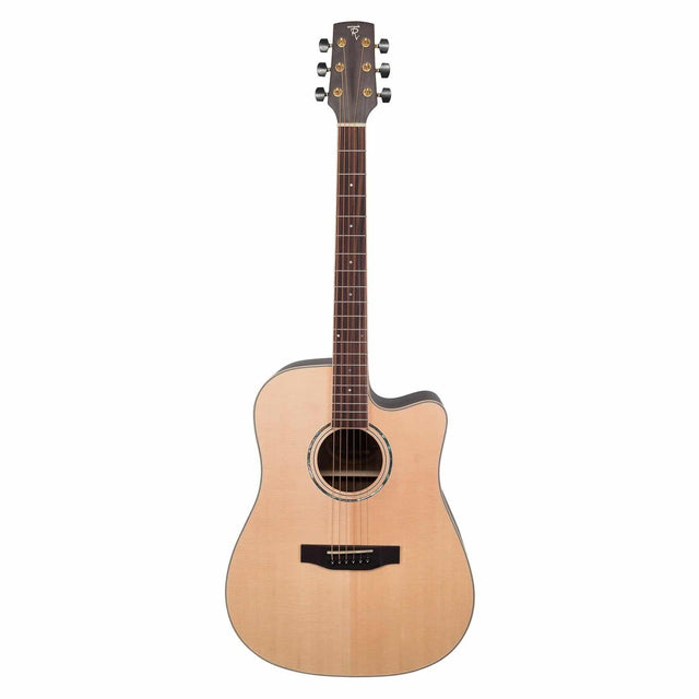 Timberidge '3 Series' Spruce Solid Top Acoustic-Electric Dreadnought Cutaway Guitar (Natural Satin)-TRC-3-NST