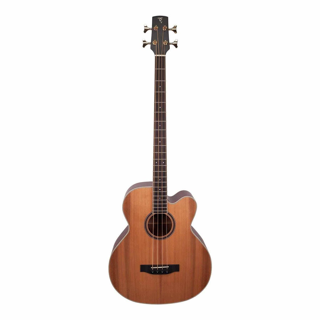 Timberidge '4 Series' Cedar Solid Top Acoustic-Electric Cutaway Bass Guitar (Natural Satin)-TRBC-4-NST