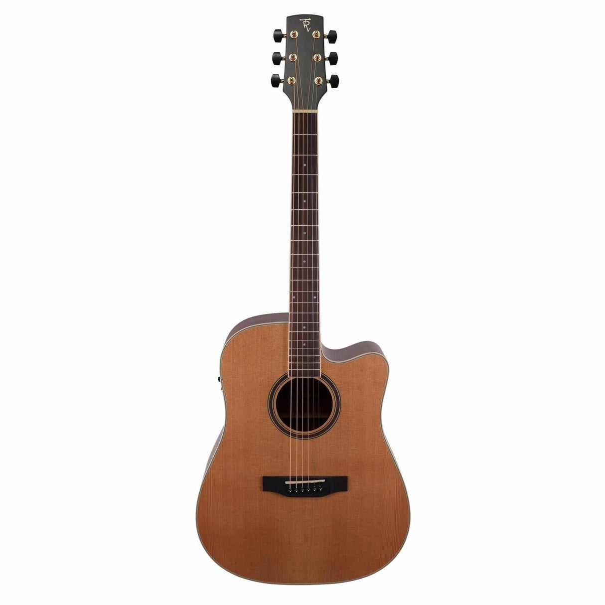 Timberidge '4 Series' Cedar Solid Top Acoustic-Electric Dreadnought Cutaway Guitar (Natural Satin)-TRC-4-NST