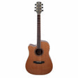 Timberidge '4 Series' Left Handed Cedar Solid Top Acoustic-Electric Dreadnought Cutaway Guitar (Natural Satin)-TRC-4L-NST